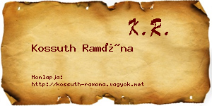Kossuth Ramóna névjegykártya